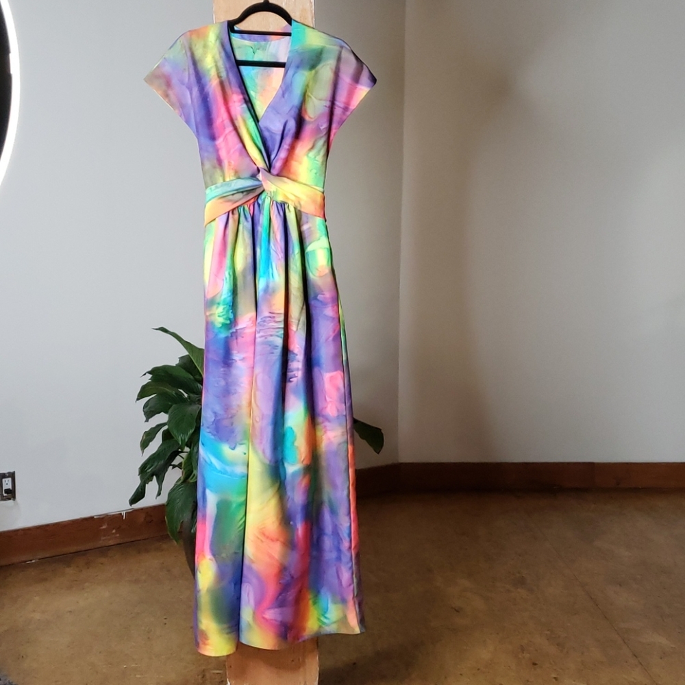 Vintage beautiful rainbow long dress